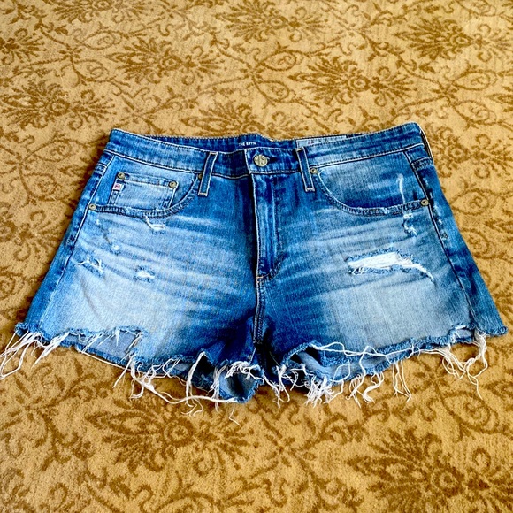 AG Distressed Denim Cut Off Shorts - Picture 1 of 6